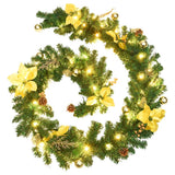 Vidaxl Weihnachtsgirlande mit LED -Leuchten 2,7 m PVC Grün