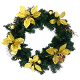 Vidaxl Weihnachtskranz mit LED -Leuchten 60 cm PVC Grün