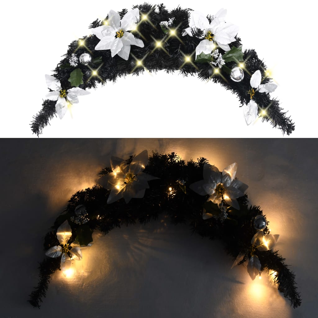 Vidaxl Christmas arch with LED lights 90 cm PVC Black