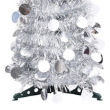 Vidaxl Kunstkerstboom Popup 150 cm Haustier Silberfarbe