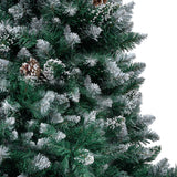 Vidaxl Kunstkerstboom mit Kiefernkegeln und weißem Schnee 180 cm