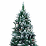 Vidaxl Kunstkerstboom mit Kiefernkegeln und weißem Schnee 210 cm