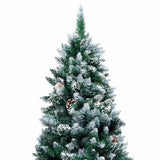 Vidaxl kunstkerstboom met dennenappels en witte sneeuw 240 cm