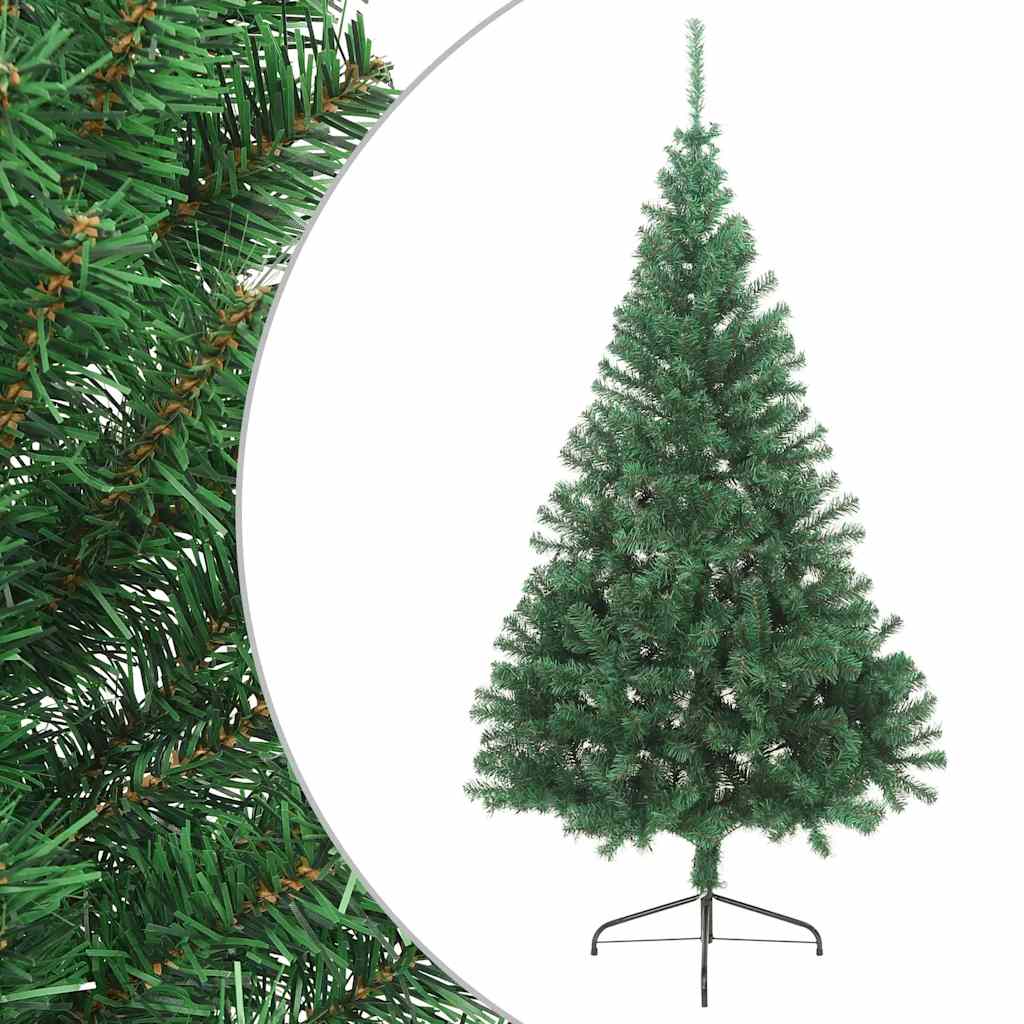 Vidaxl Kunstkerstboom mit Standardhälften 210 cm PVC Green