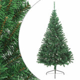 Vidaxl Kunstkerstboom mit Standardhälften 210 cm PVC Green