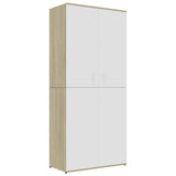 Vidaxl Shoe Cabinet 80x39x178 cm Property Wood White og Sonoma Oak Color