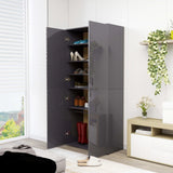 Vidaxl Cabinet da scarpe 80x39x178 cm Grigio lucido in legno trasformato