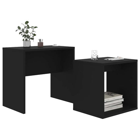 Vidaxl salontafelset 48x30x45 cm bewerkt hout zwart
