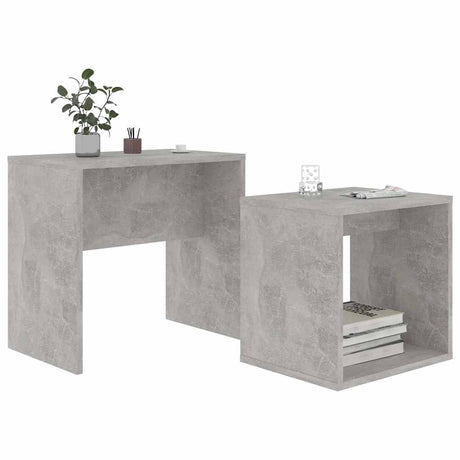 Vidaxl salontafelset 48x30x45 cm bewerkt hout betongrijs