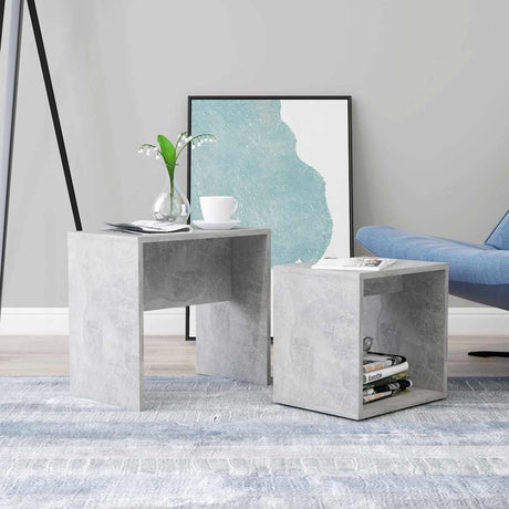 Vidaxl salontafelset 48x30x45 cm bewerkt hout betongrijs