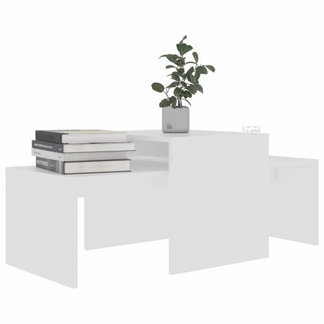 Vidaxl salontafelset 100x48x40 cm bewerkt hout wit