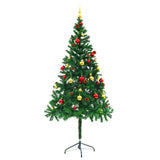 Vidaxl Kunstkerstboom mit Beleuchtung und Weihnachtsbällen 180 cm Grün