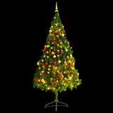 Vidaxl Kunstkerstboom mit Beleuchtung und Weihnachtsbällen 210 cm Grün