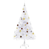 Vidaxl Kunstkerstboom mit Beleuchtung und Weihnachtsbällen 150 cm Weiß