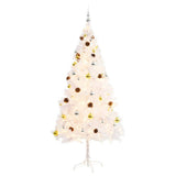 Vidaxl Kunstkerstboom mit Beleuchtung und Weihnachtsbällen 180 cm Weiß