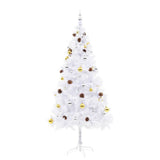 Vidaxl Kunstkerstboom mit Beleuchtung und Weihnachtsbällen 180 cm Weiß