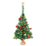 Vidaxl Kunstkerstboom mit Beleuchtung und Weihnachtsbällen 64 cm Grün