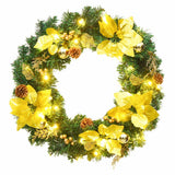 Vidaxl kerstkrans met led-verlichting groen 60 cm pvc