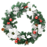 Vidaxl Weihnachtskranz mit LED -Leuchten 60 cm PVC Grün