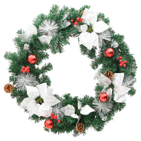 Vidaxl Weihnachtskranz mit LED -Leuchten 60 cm PVC Grün