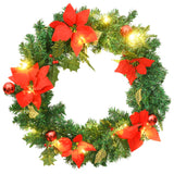 Vidaxl Weihnachtskranz mit LED -Leuchten 60 cm PVC Grün