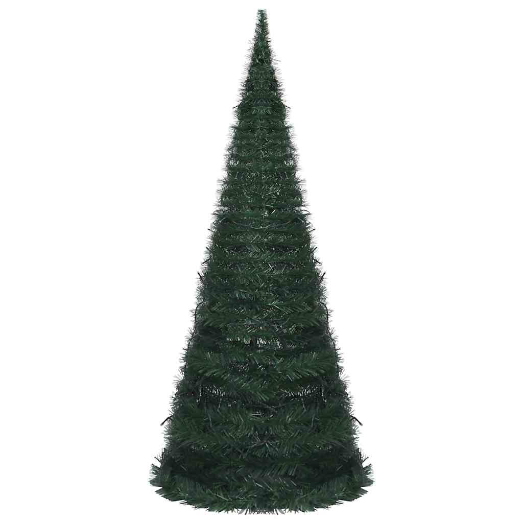 Vidaxl Kunstkerstboom z osvetlitvijo pojavnega okna 210 cm zelena