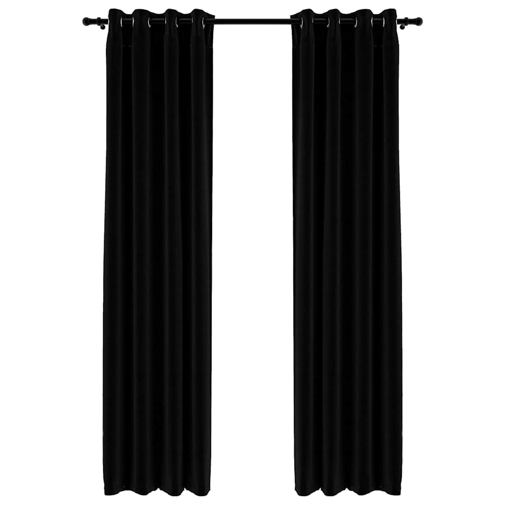 Cortinas Vidaxl Lino Mirando Ojos condenatorios 2 ST 140X225 CM NEGRO