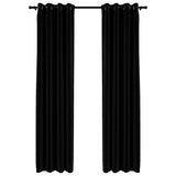 Cortinas Vidaxl Lino Mirando Ojos condenatorios 2 ST 140X225 CM NEGRO