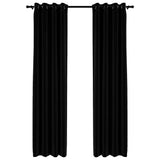 Vidaxl Vorhänge Leinen sehen verdammte Augen 2 St 140x225 cm schwarz aus