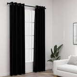 Vidaxl Vorhänge Leinen sehen verdammte Augen 2 St 140x225 cm schwarz aus