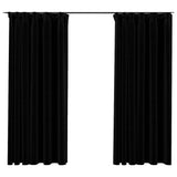 Vidaxl Vorhänge Leinen sehen verdammt haken 2 ST 140x175 cm Schwarz aus