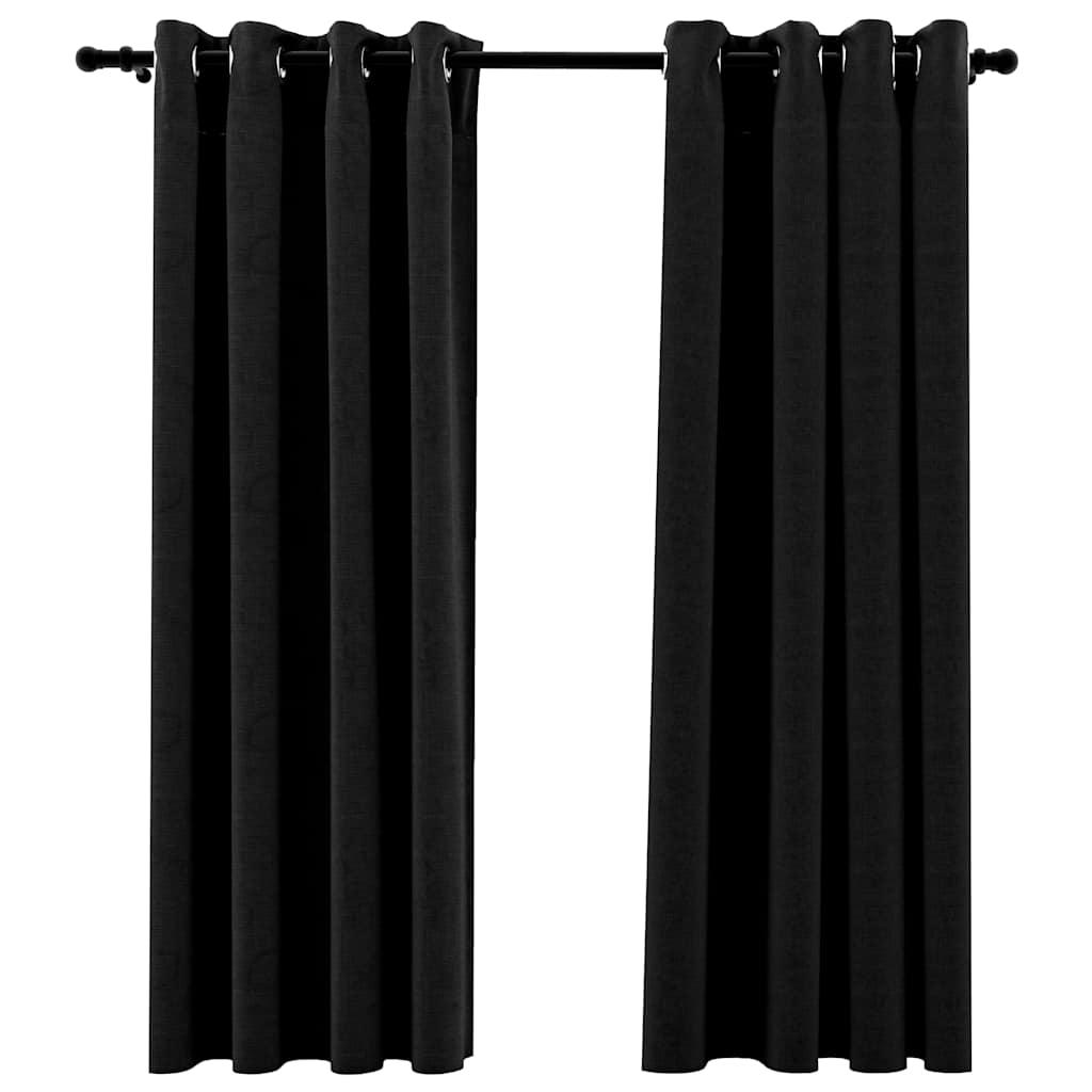 Vidaxl Gardinen Linnen kuckt de Blackout 2 PC 140x175 cm Anthhracite