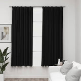 VidaXL Curtains Linen Damning hooks 2 st 140x175 cm anthracite