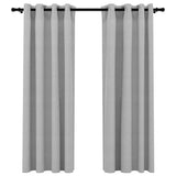 VidaXL Curtains Linen Look Damning Eyes 2 st 140x175 cm Gray