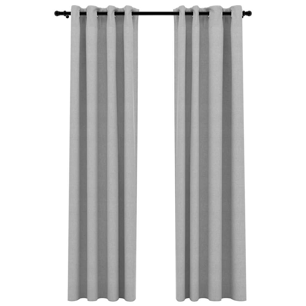 Vidaxl Curtains Linen vypadat zatraceně oči 2 st 140x225 cm šedá