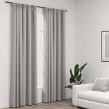 VIDAXL -Vorhänge Leinen sehen verdammte Haken 2 PCs 140x245 cm Grau aus