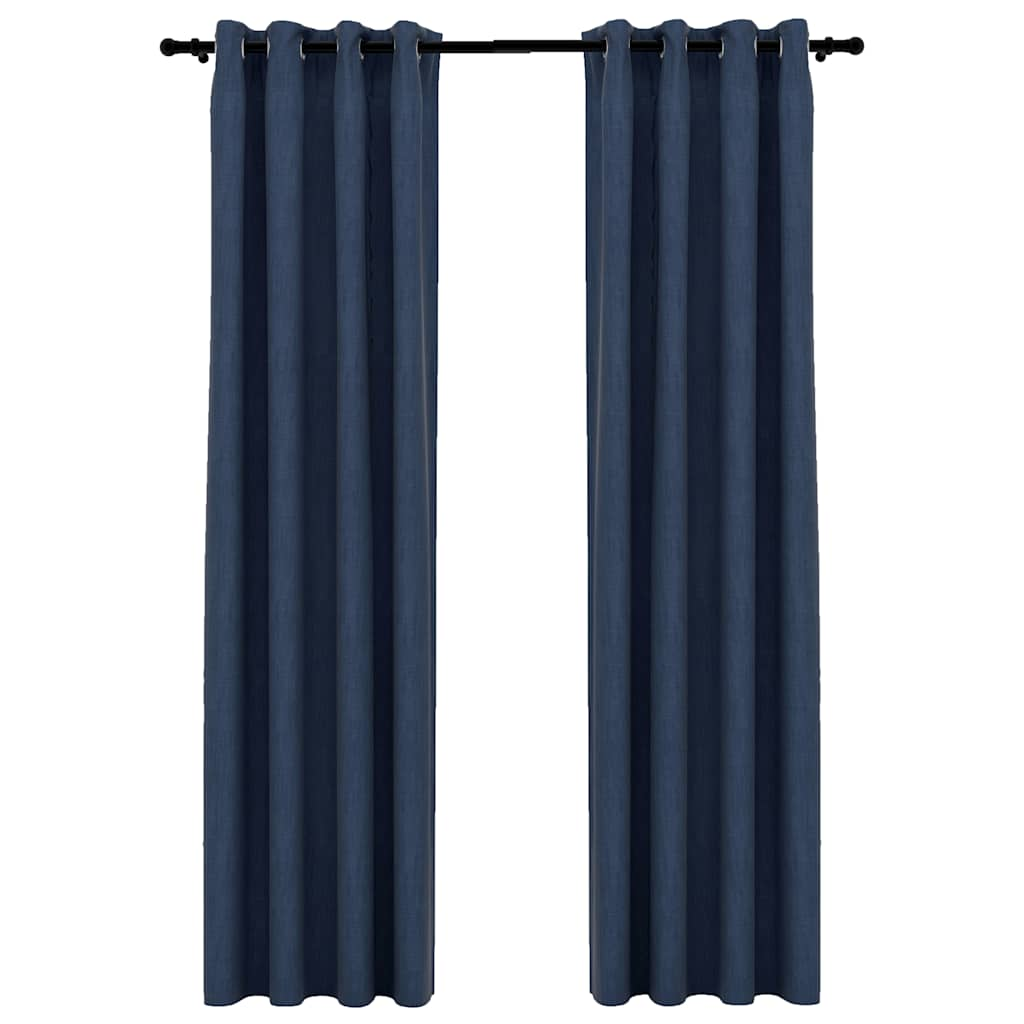 Vidaxl Curtains Linen vypadat zatraceně oči 2 st 140x245 cm modrá