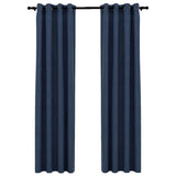 Cortinas Vidaxl Lino Mire los ojos condenatorios 2 ST 140X245 CM AZUL