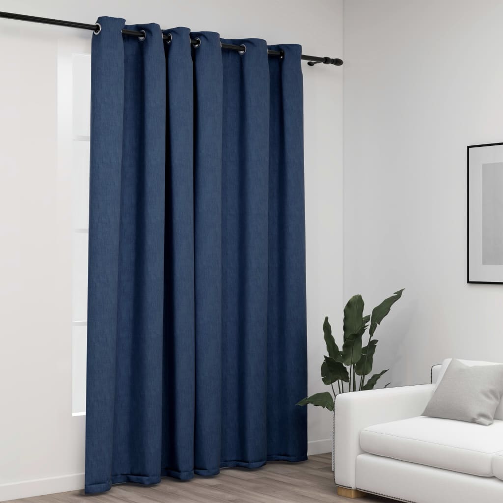 Vidaxl Curtain Linen vypadá zatraceně očima 290x245 cm modrá