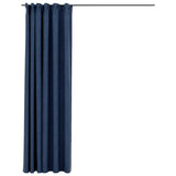 VIDAXL -Vorhang -Leinen sehen mit Haken 290x245 cm blau aus.