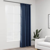 Vidaxl Curtain Linen Look Damning with hooks 290x245 cm blue