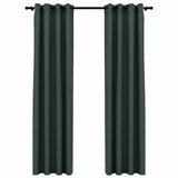 Cortinas Vidaxl Lino Mire los ojos condenatorios 2 ST 140x245 cm verde