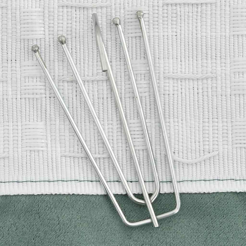 Vidaxl Gardinen Linnen kucken Verdammend Hooks 2 stt 140x22 cm gréng