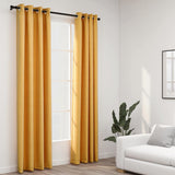 Tende vidaxl lino look occhi dannosi 2 st 140x245 cm giallo