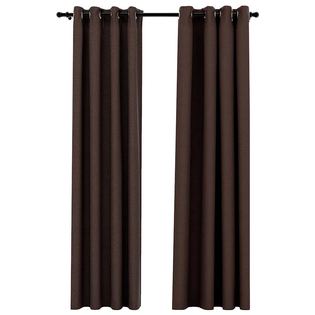 Cortinas Vidaxl Lino Mire los ojos condenatorios 2 ST 140X225 CM Taupe