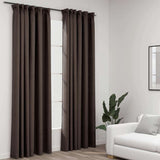 Vidaxl gardiner lin ser forbannende kroker 2. ST 140x245 cm taupe