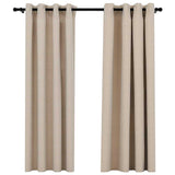 Cortinas Vidaxl Lino Mirando Ojos condenatorios 2 ST 140X175 CM BEIGE