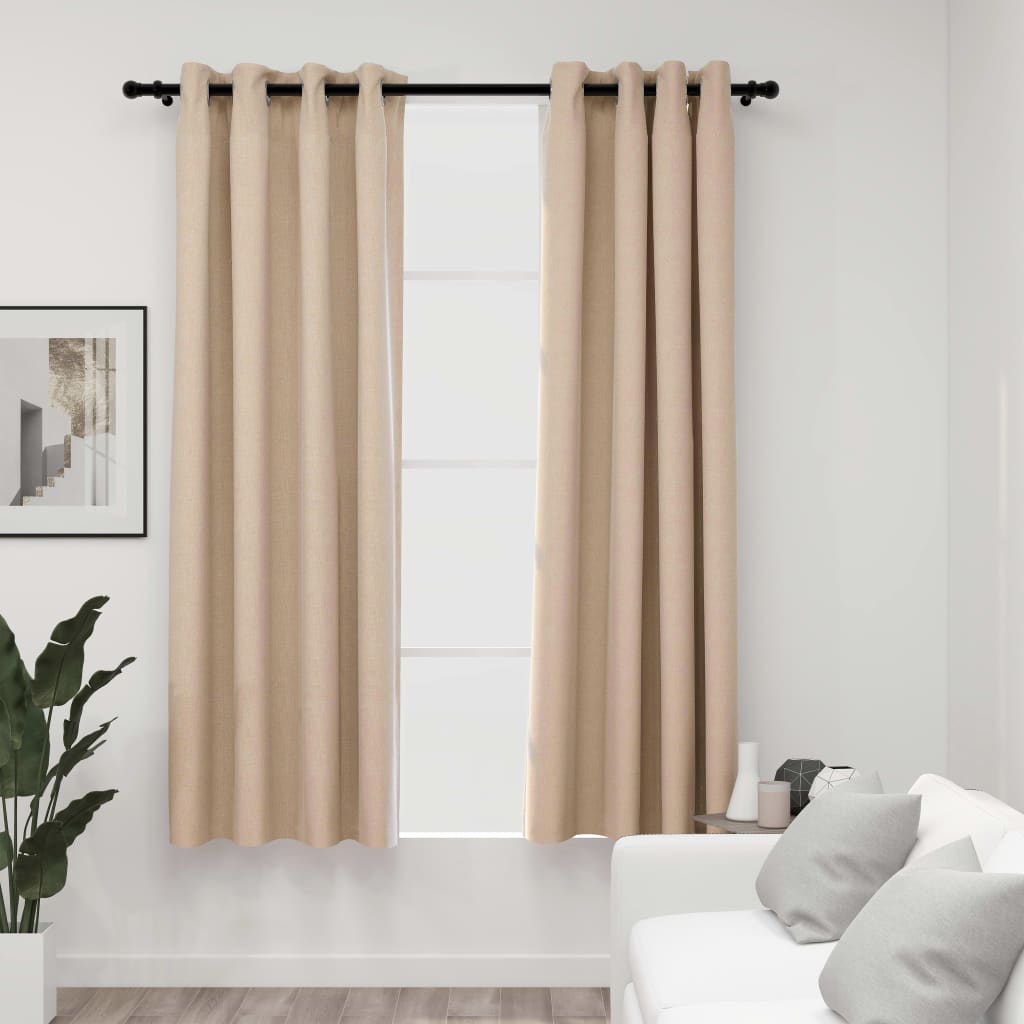 Vidaxl Curtains Linen vypadat zatraceně oči 2 st 140x175 cm beige