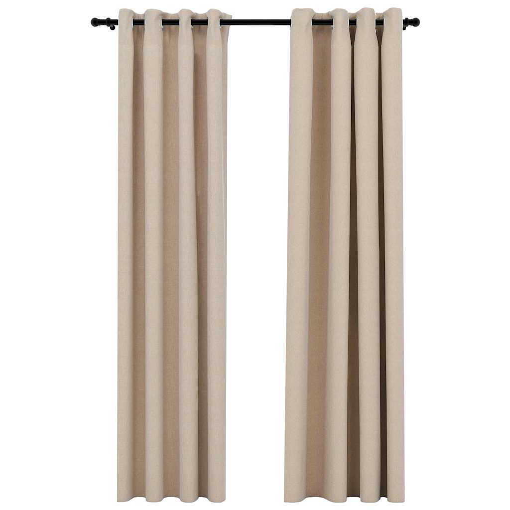 Cortinas Vidaxl Lino Mirando Ojos condenatorios 2 ST 140X225 CM BEIGE