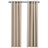 VidaXL Curtains Linen Look Damning Eyes 2 st 140x225 cm Beige